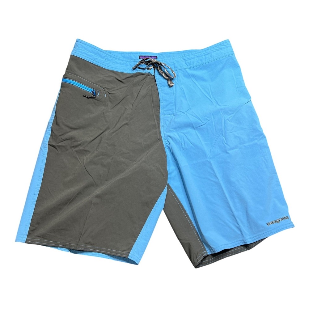 Patagonia Men's 36 Stretch Wavefarer Board Shorts Swim Trunks Skipper Blue 21"